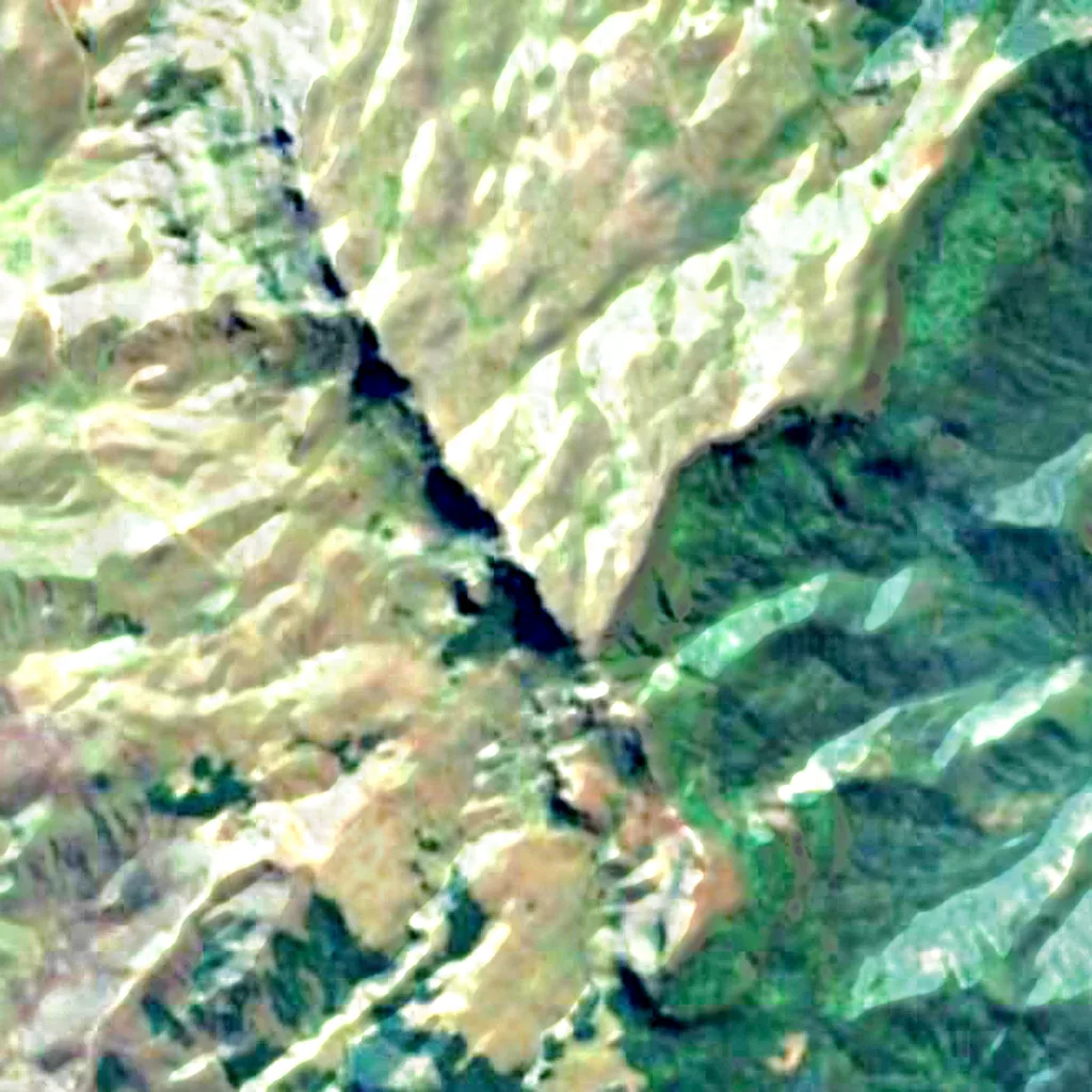 Monte Nyangani visto dall'alto (Sentinel-2)