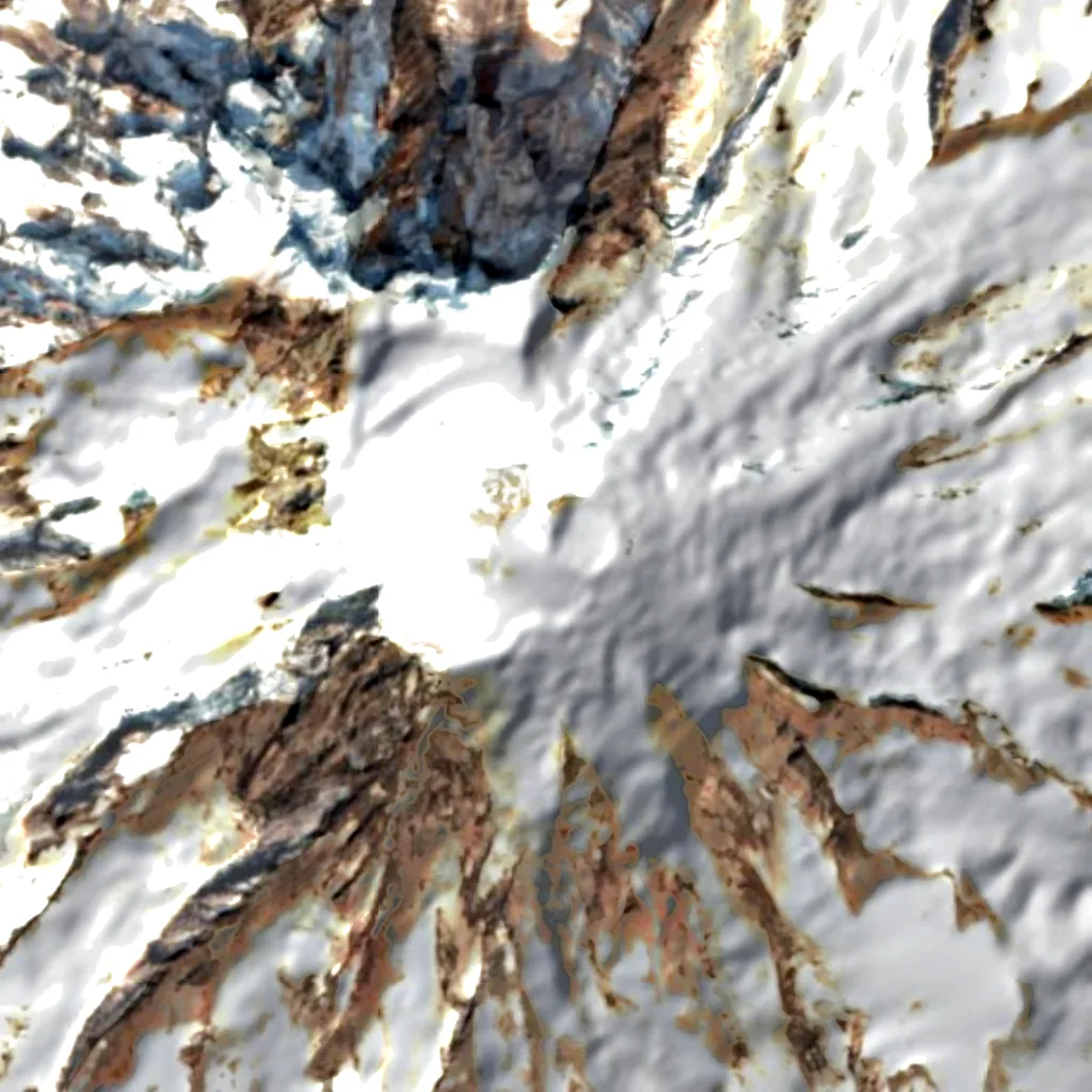 Monte Rainier visto desde arriba (Sentinel-2)