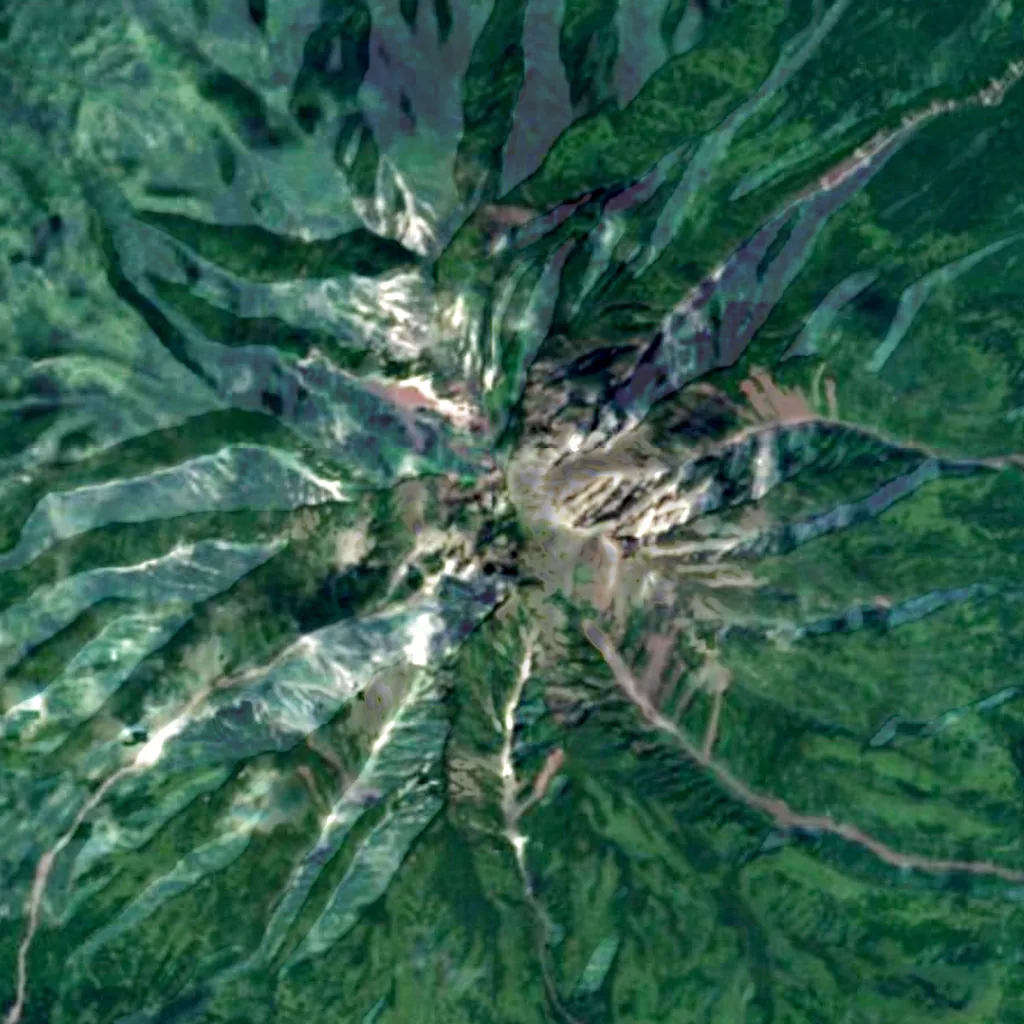 Rishiri von oben gesehen (Sentinel-2)