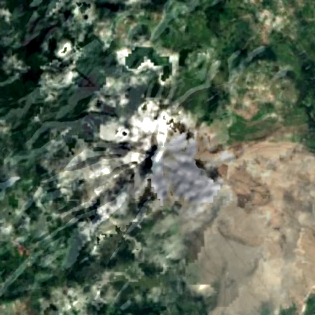 Sinabung von oben gesehen (Sentinel-2)