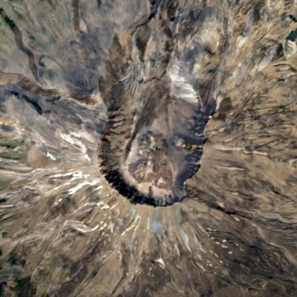 Mount St. Helens seen from above (Sentinel-2)