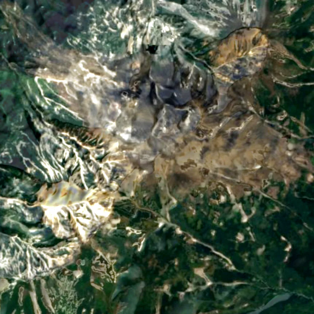 Monte Tokachi visto desde arriba (Sentinel-2)