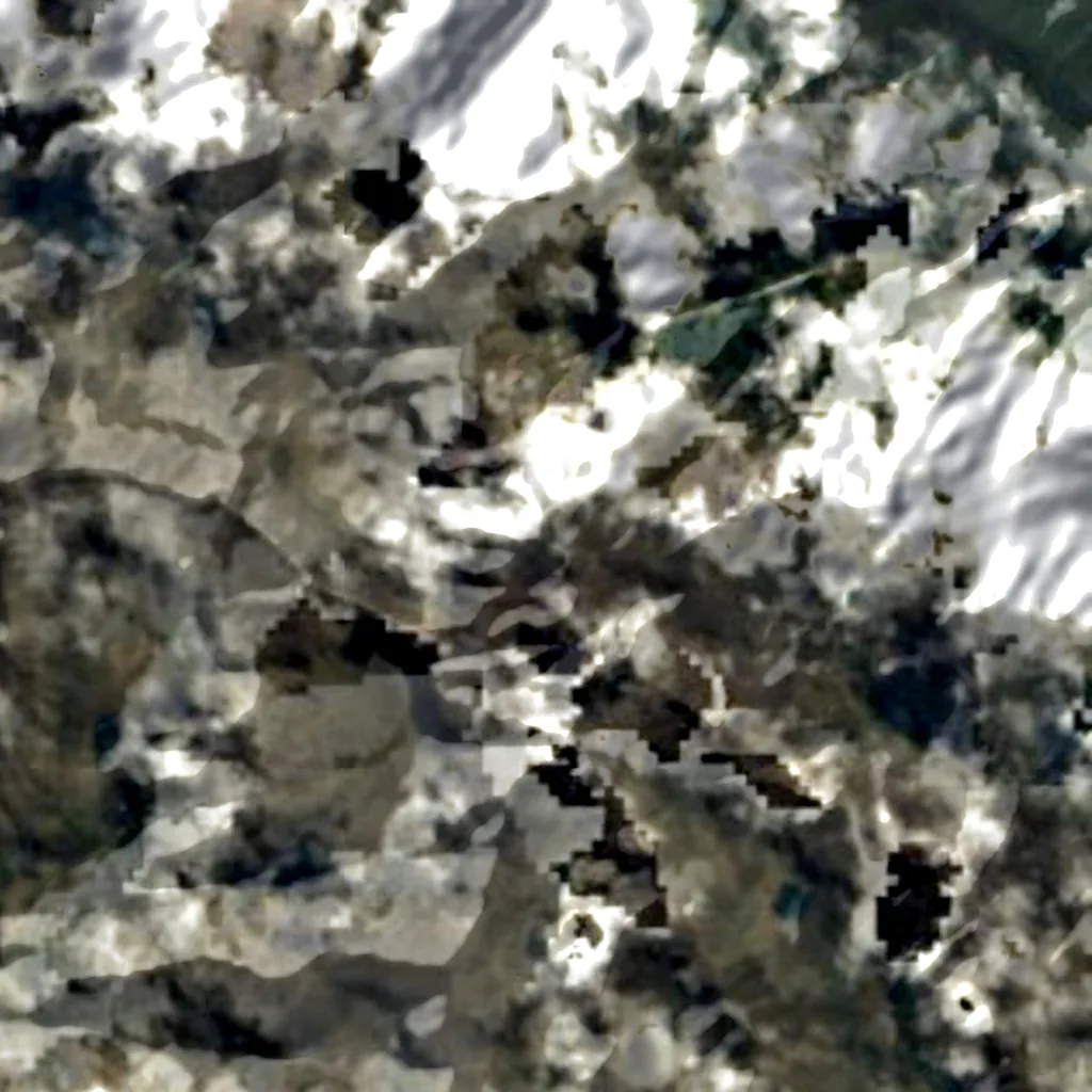 Monte Wilhelm visto dall'alto (Sentinel-2)