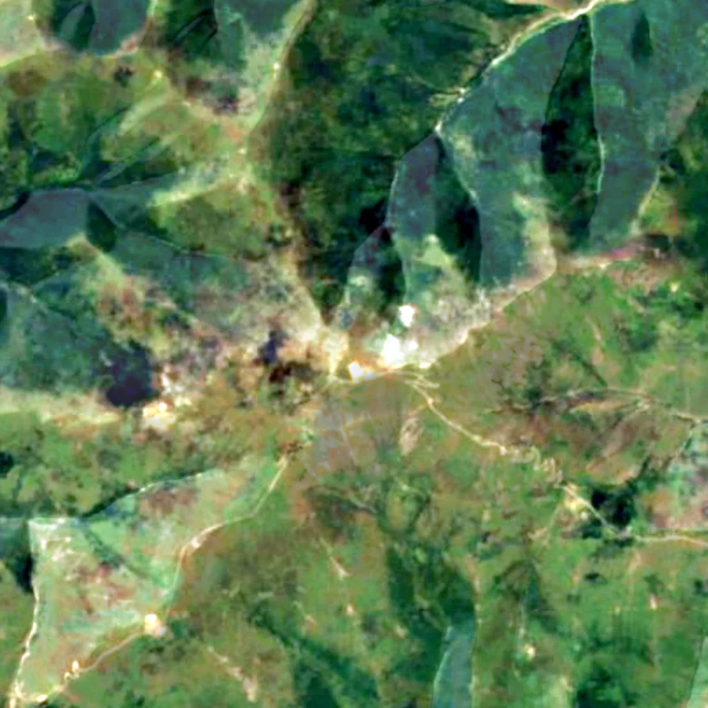 Monte Wutai visto dall'alto (Sentinel-2)