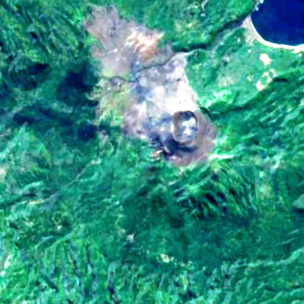 Yasur van boven gezien (Sentinel-2)