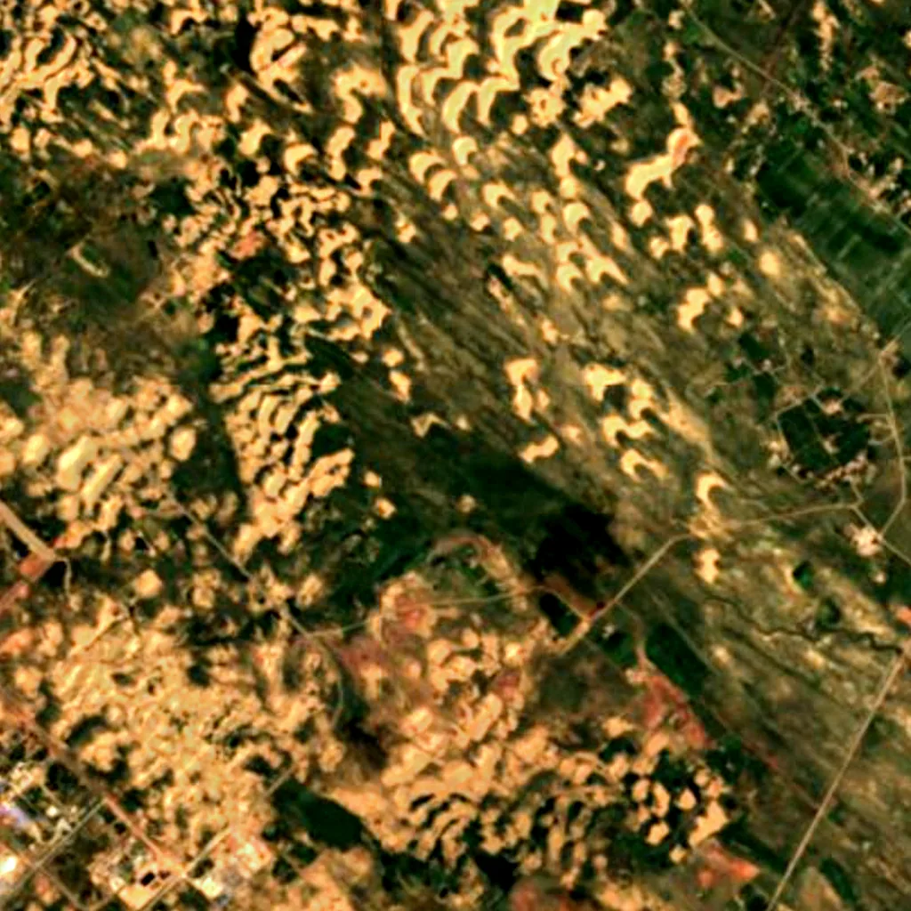 Mu Us Desert visto dall'alto (Sentinel-2)