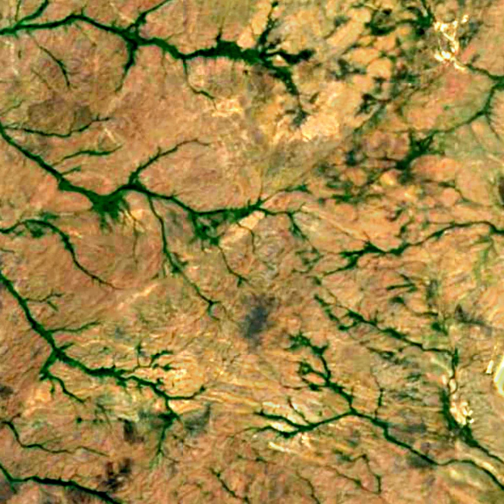 Monti Mugodžary visto dall'alto (Sentinel-2)