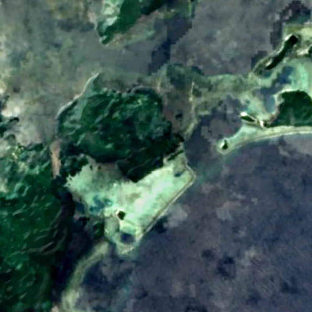 Nan Madol visto desde arriba (Sentinel-2)