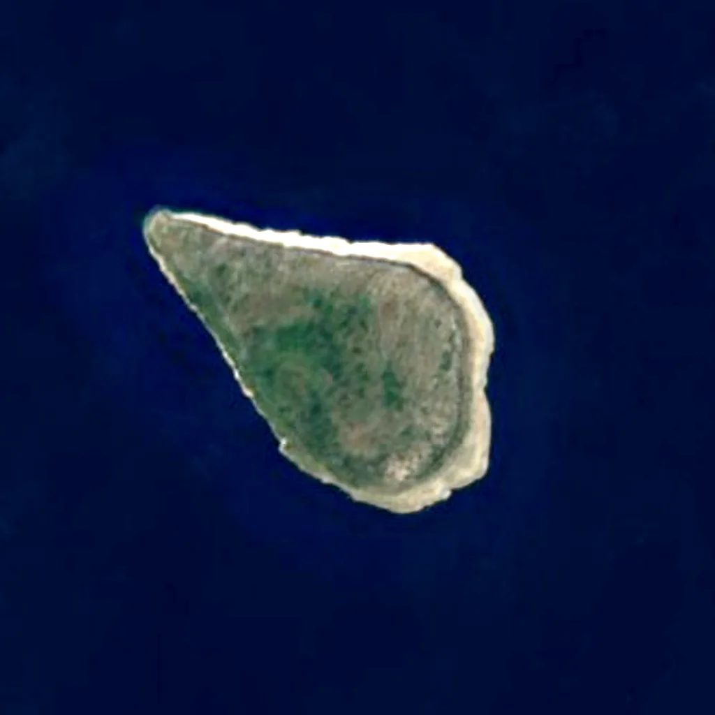 Île de la Navasse vu d'en haut (Sentinel-2)