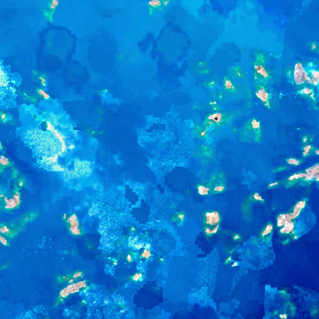 Lago Nettilling visto dall'alto (Sentinel-2)