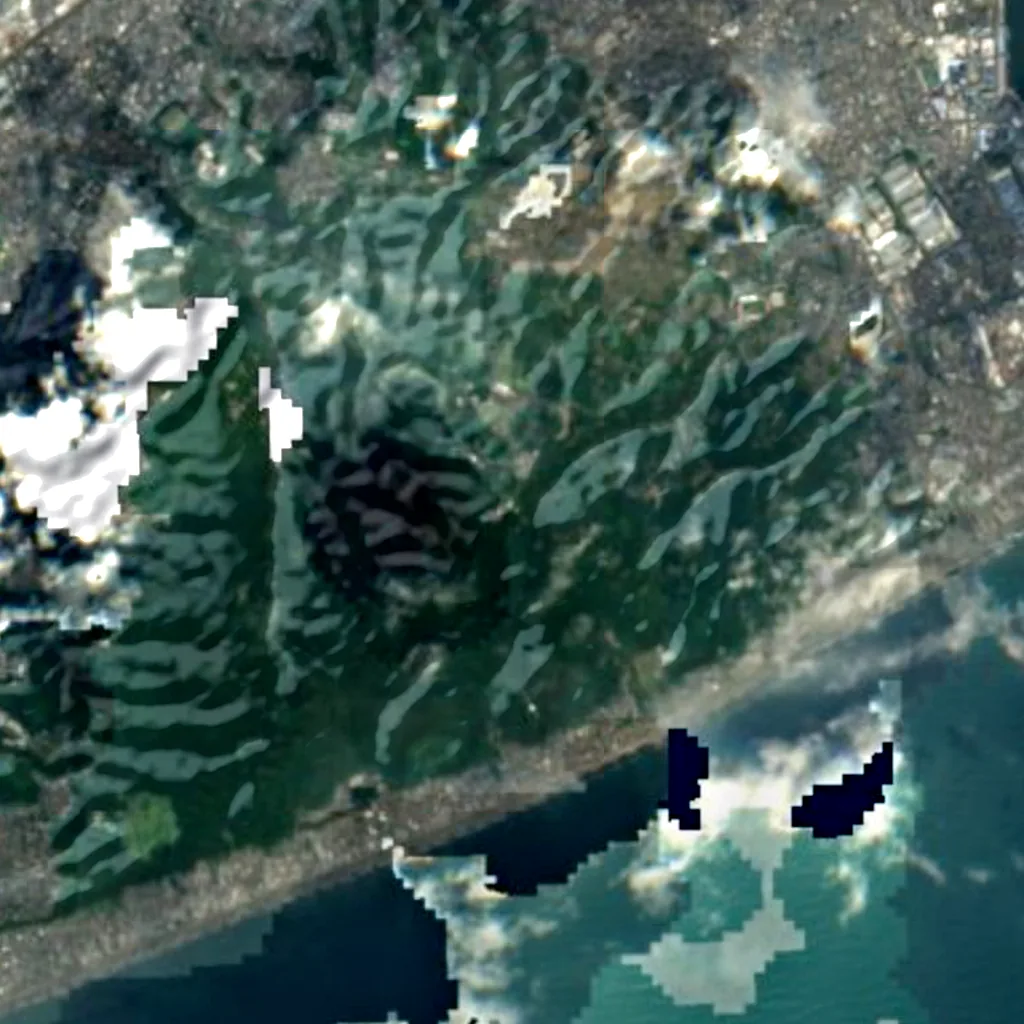Osservatorio di Nihondaira visto dall'alto (Sentinel-2)