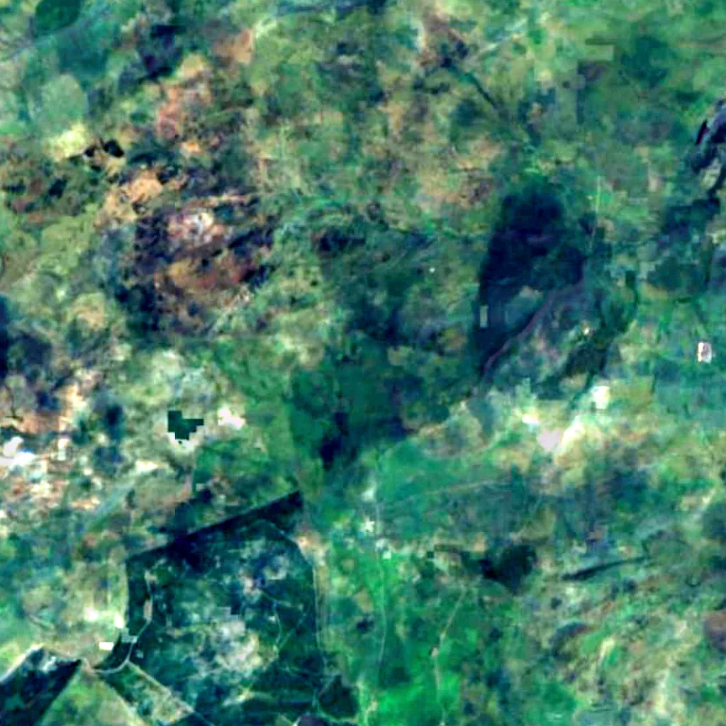 Northumberland-Nationalpark von oben gesehen (Sentinel-2)