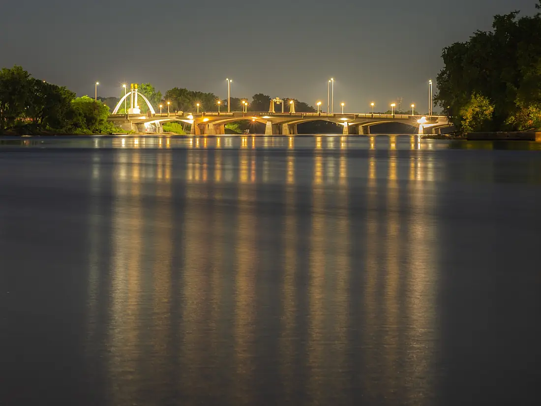 Norwood Bridge at night, Winnipeg, Manitoba, Canada