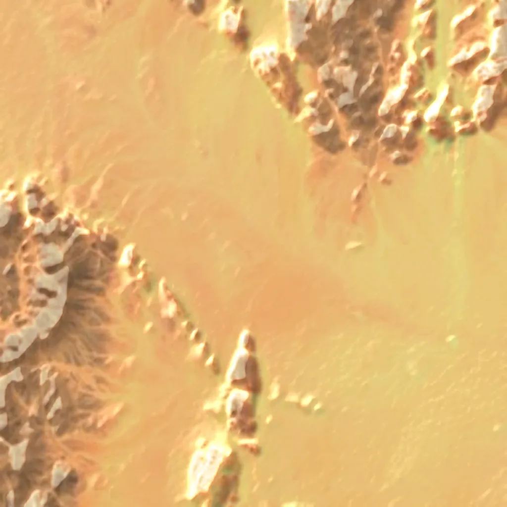 Désert de Nubie vu d'en haut (Sentinel-2)