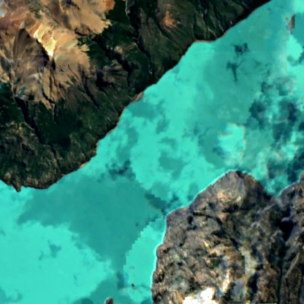 Lago O’Higgins von oben gesehen (Sentinel-2)