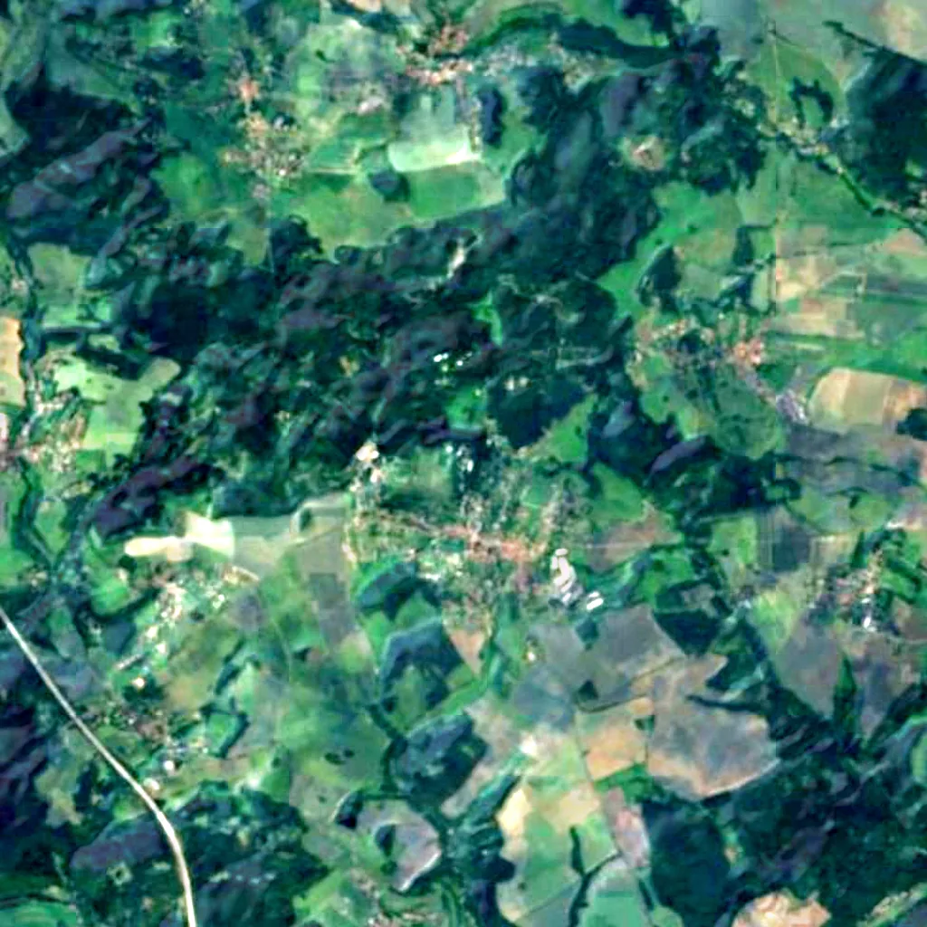 Osservatorio di Ondřejov visto dall'alto (Sentinel-2)