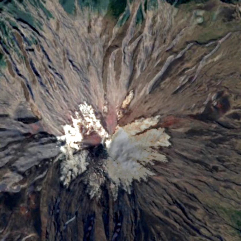 Osorno von oben gesehen (Sentinel-2)