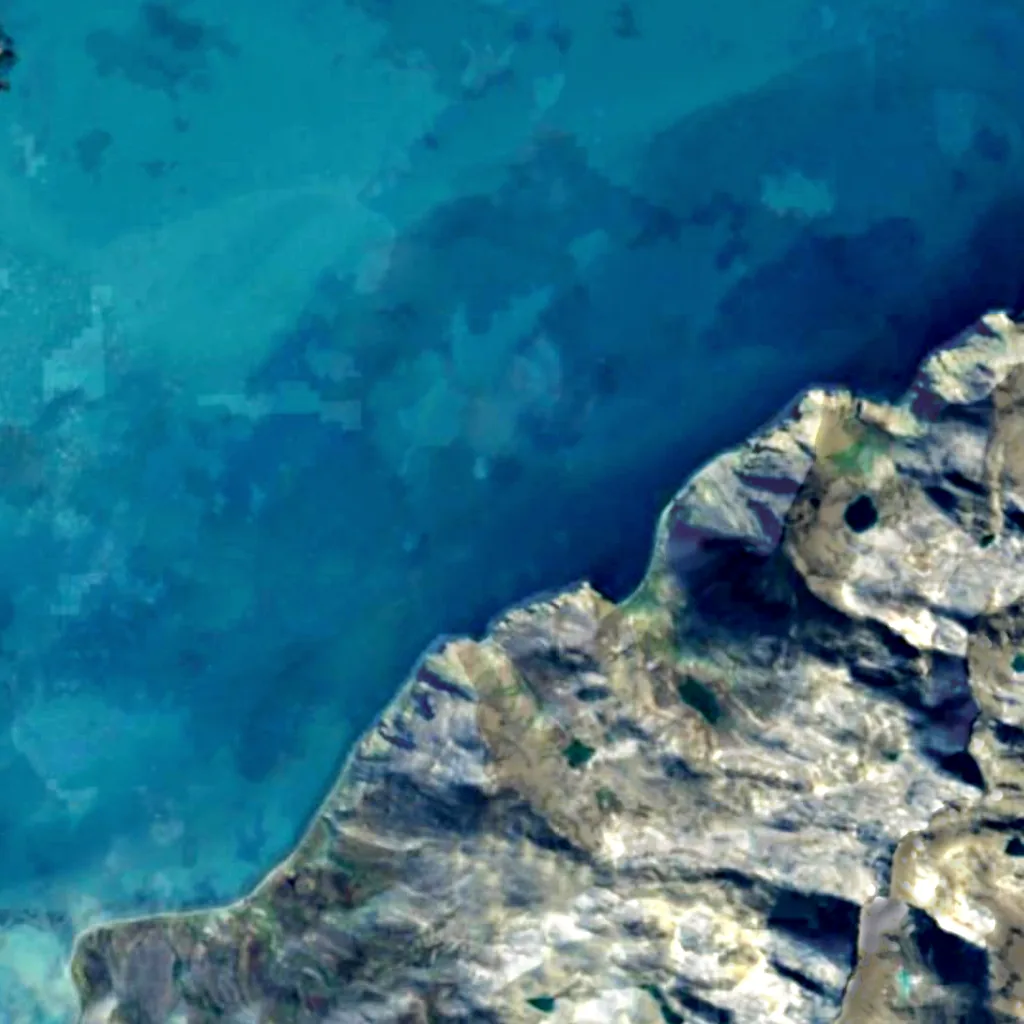 Papua Beach visto desde arriba (Sentinel-2)