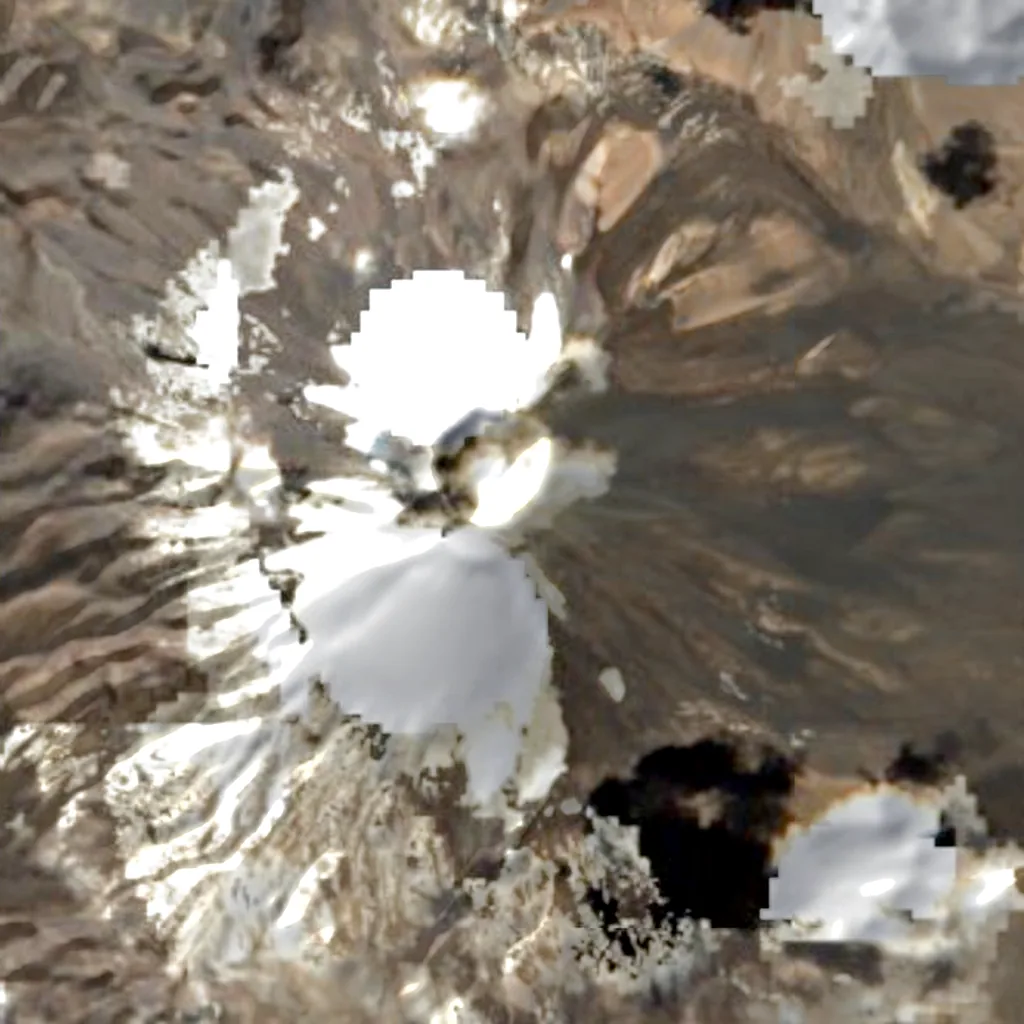Parinacota seen from above (Sentinel-2)