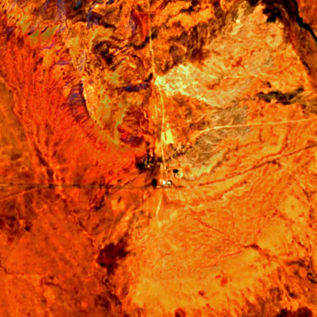 Pipe Spring National Monument vu d'en haut (Sentinel-2)