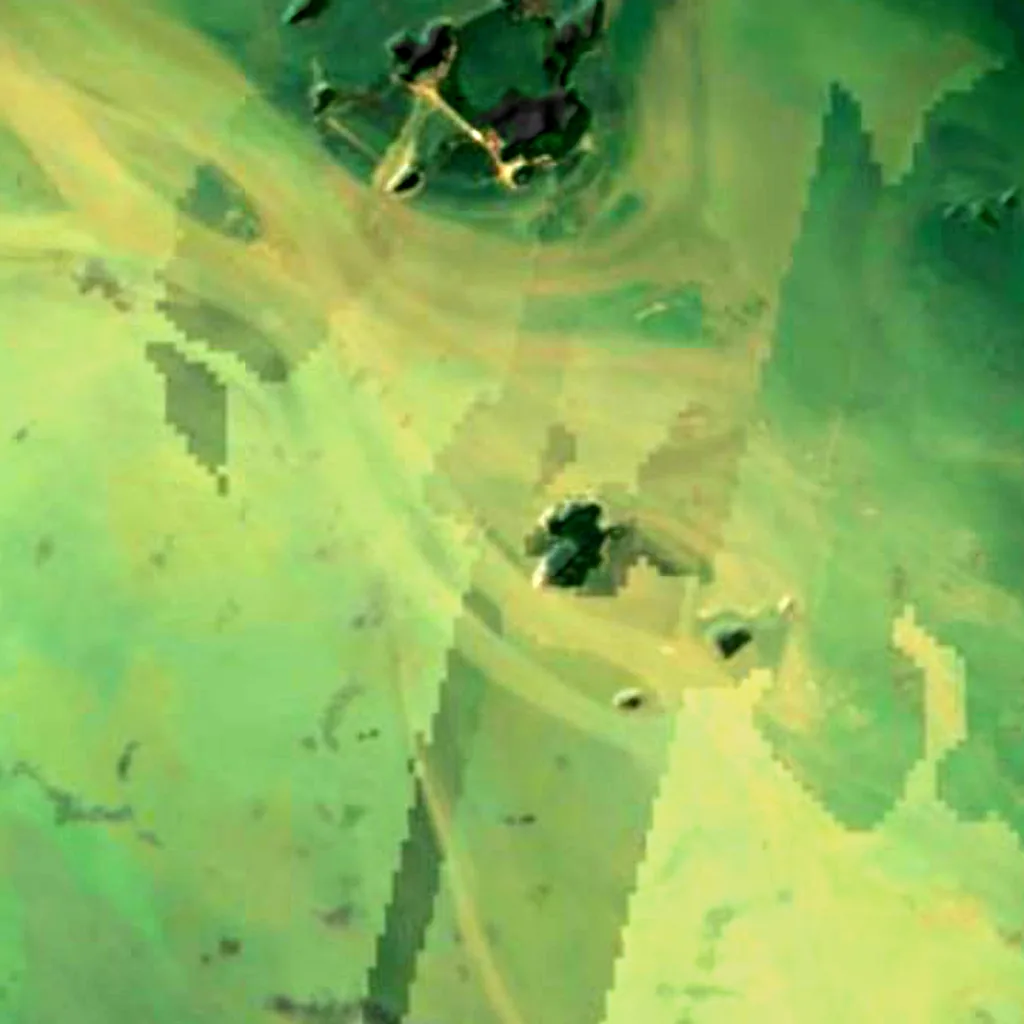 Lac Poyang vu d'en haut (Sentinel-2)