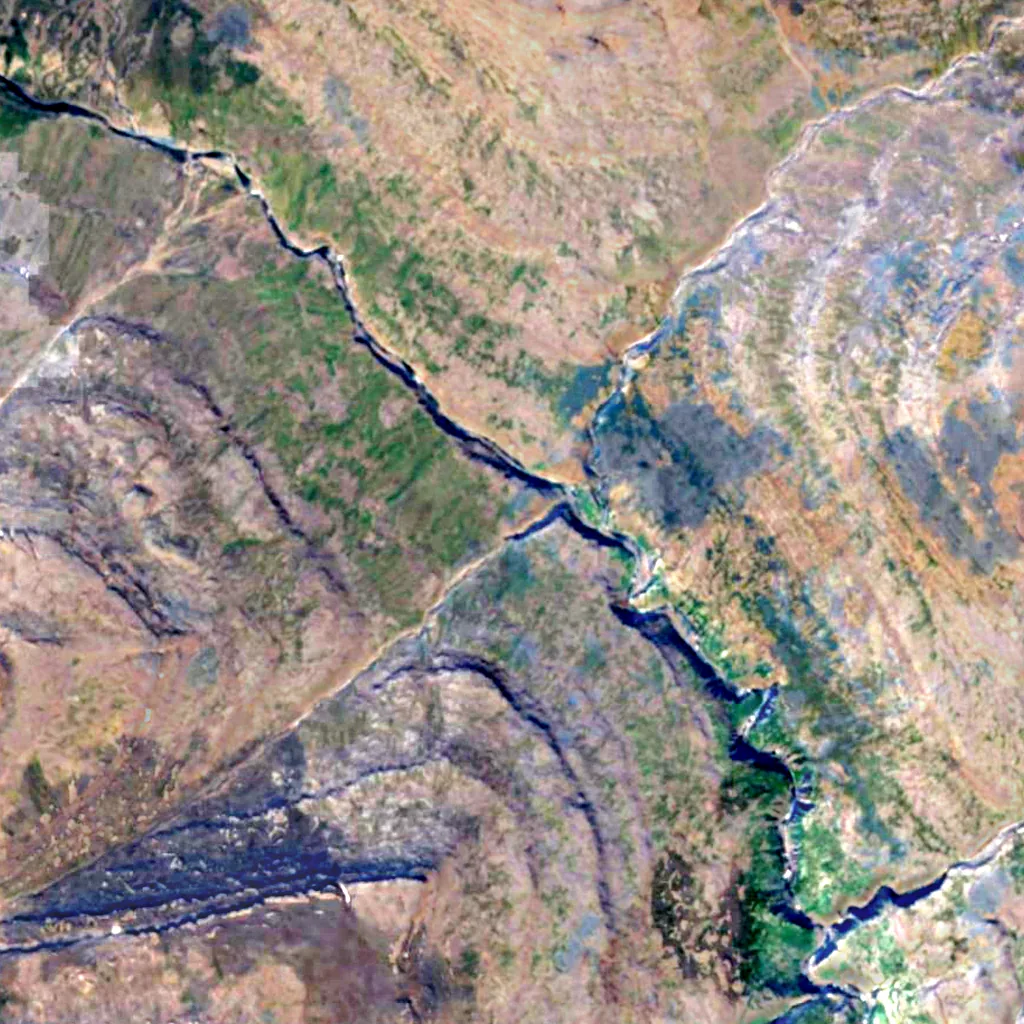 Altopiano Putorana visto dall'alto (Sentinel-2)