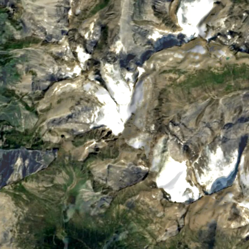 Rheinwaldhorn von oben gesehen (Sentinel-2)