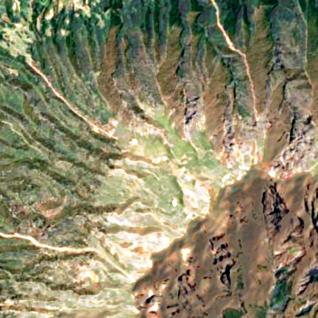 Observatorio del Roque de los Muchachos visto desde arriba (Sentinel-2)
