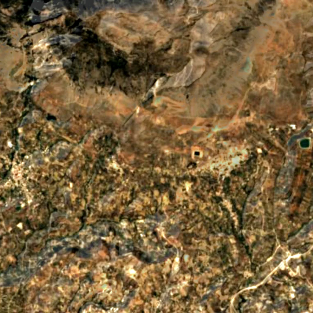 Rouvas-Schlucht von oben gesehen (Sentinel-2)