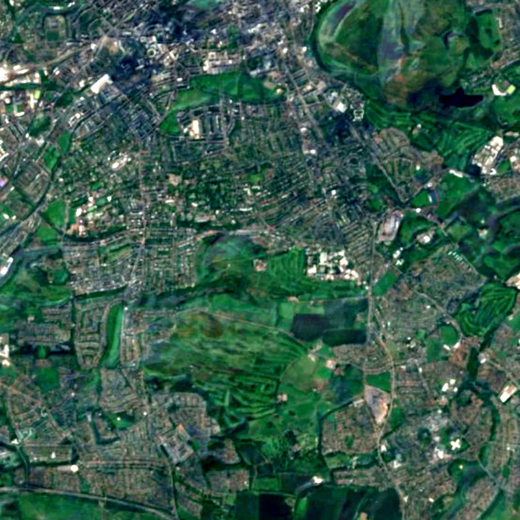 Observatoire royal d'Édimbourg vu d'en haut (Sentinel-2)