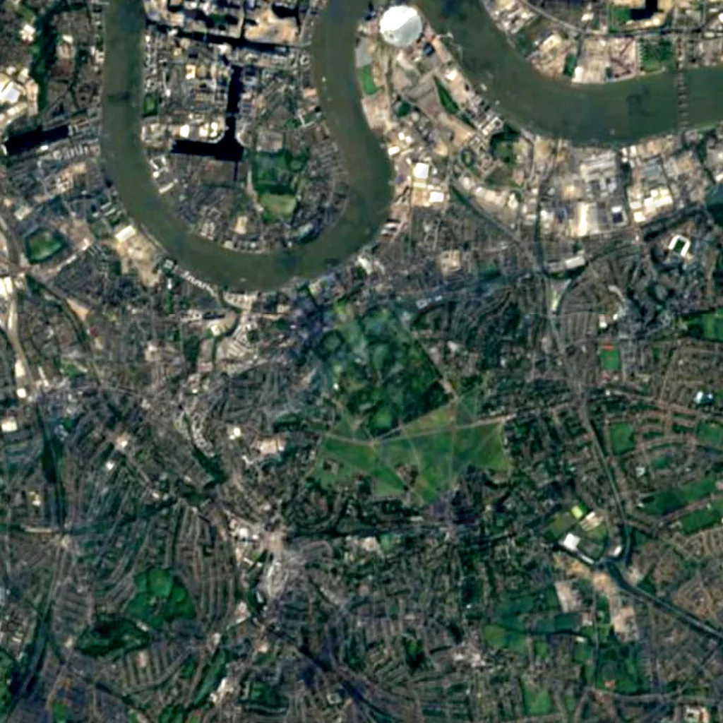 Osservatorio di Greenwich visto dall'alto (Sentinel-2)