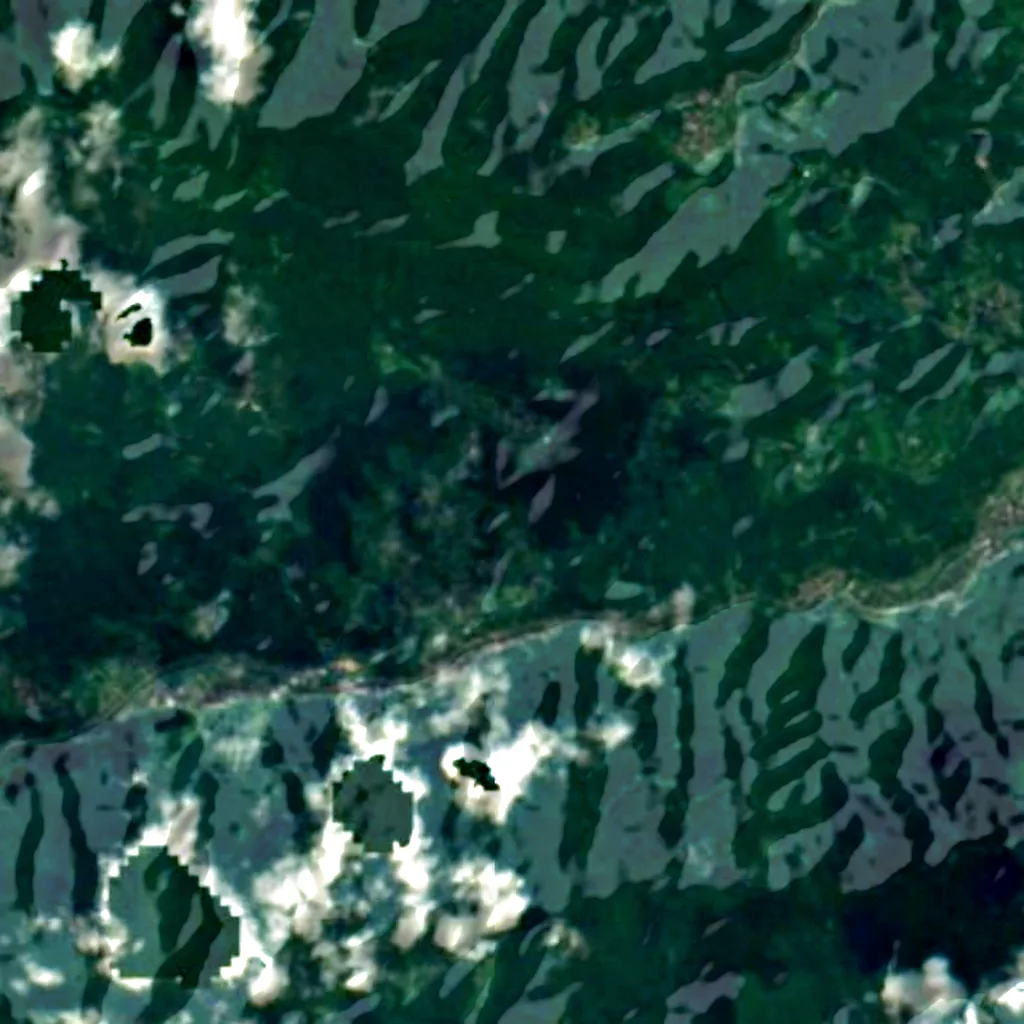 Osservatorio di Saji visto dall'alto (Sentinel-2)