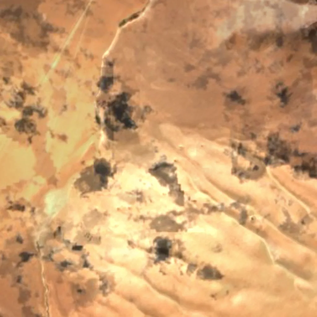 Salvador Dalí Desert seen from above (Sentinel-2)
