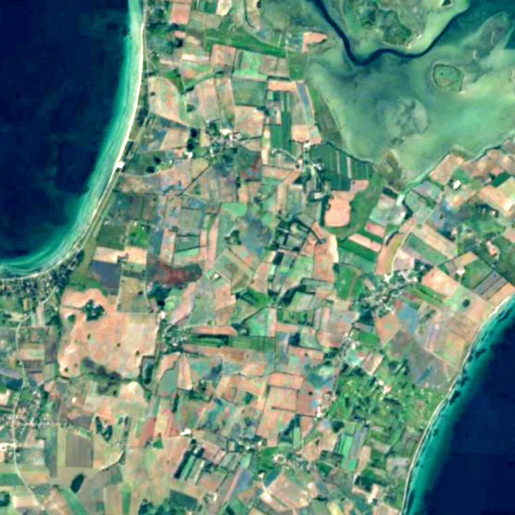 Samsø seen from above (Sentinel-2)