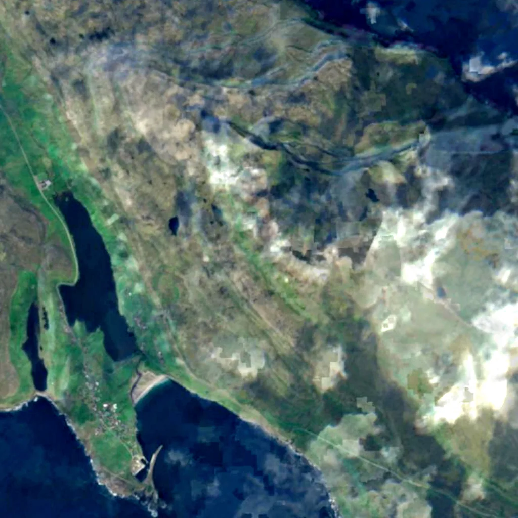 Sandoy visto dall'alto (Sentinel-2)
