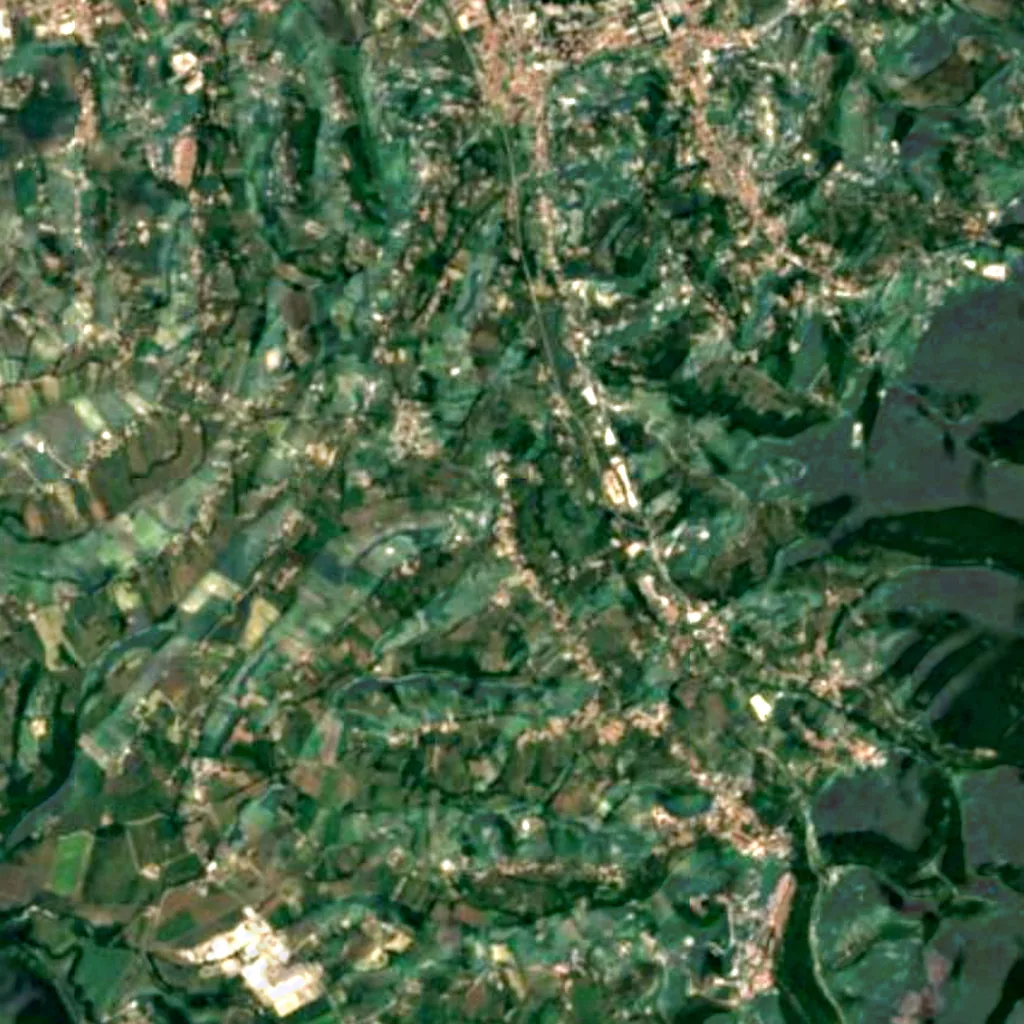 Santa Lucia Stroncone-Observatorium von oben gesehen (Sentinel-2)