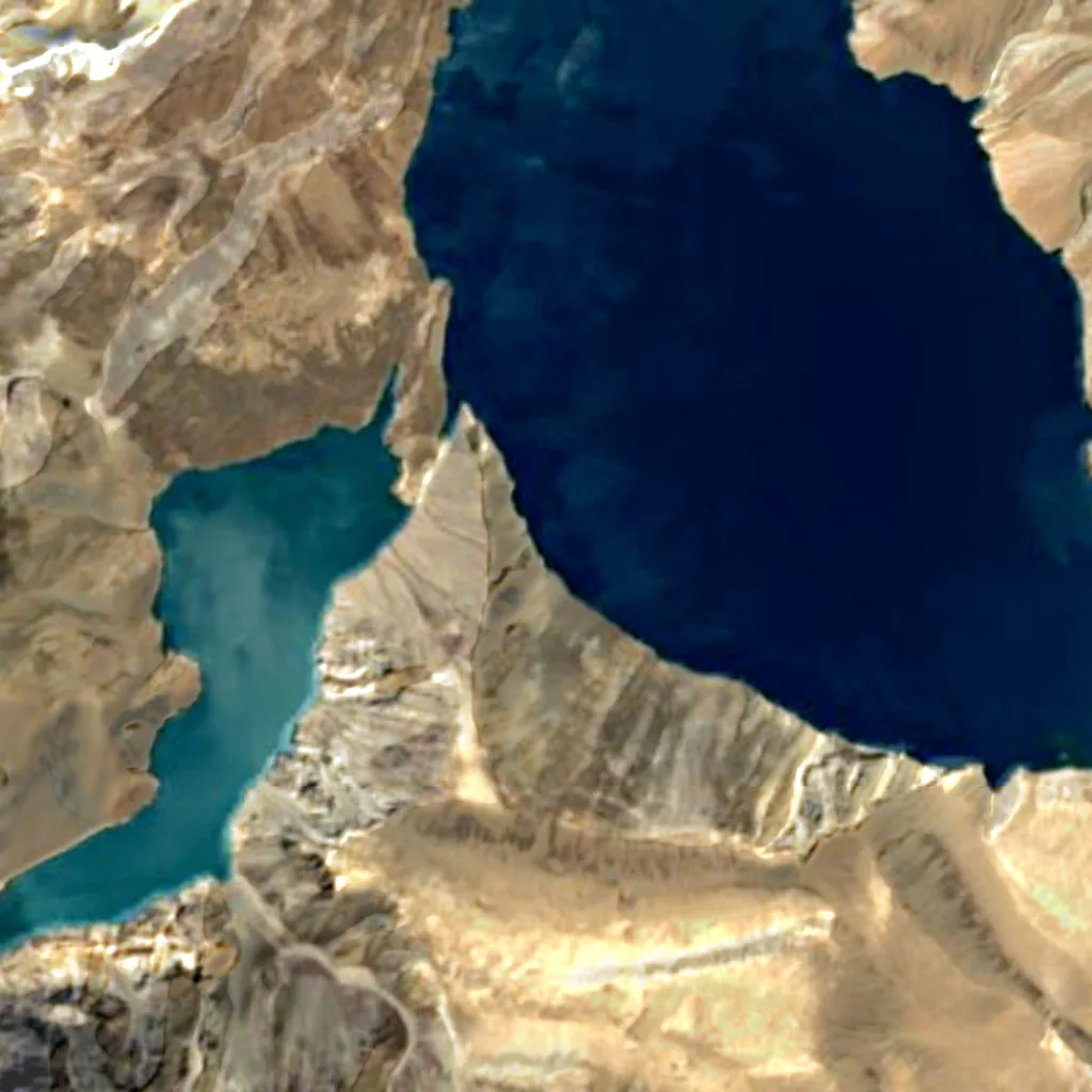 Lago Sarez visto desde arriba (Sentinel-2)