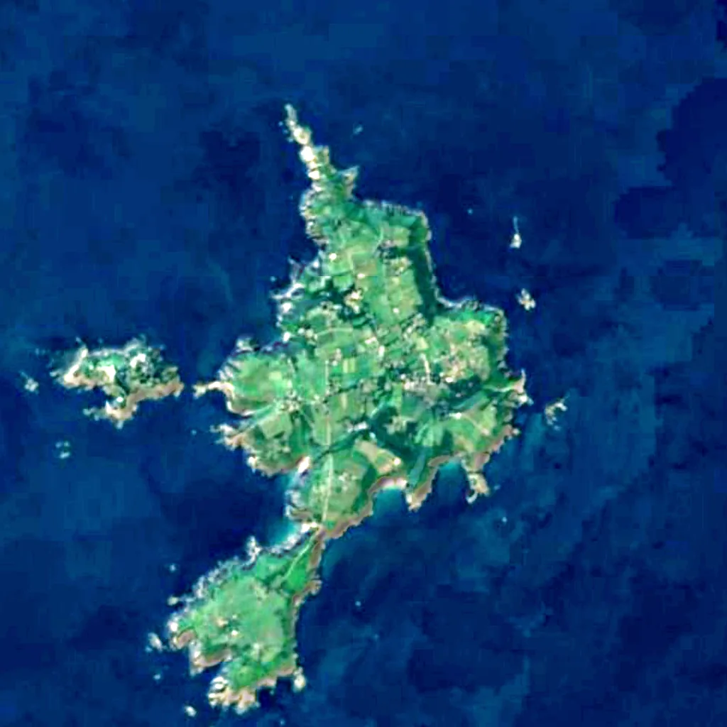 Sark visto dall'alto (Sentinel-2)