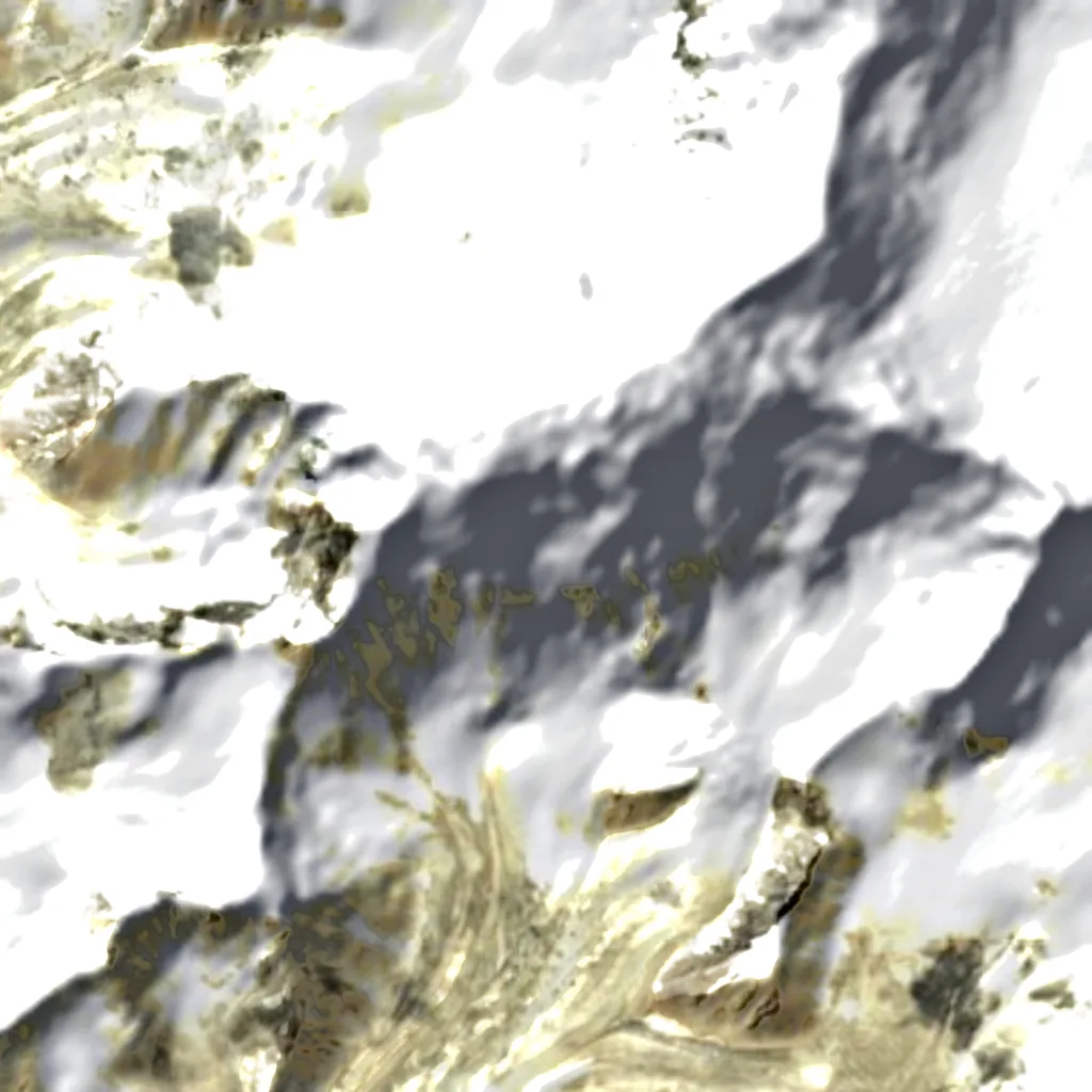 Saser Kangri vu d'en haut (Sentinel-2)