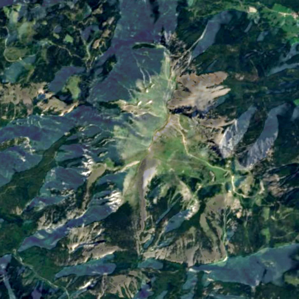 Schneeberg vu d'en haut (Sentinel-2)
