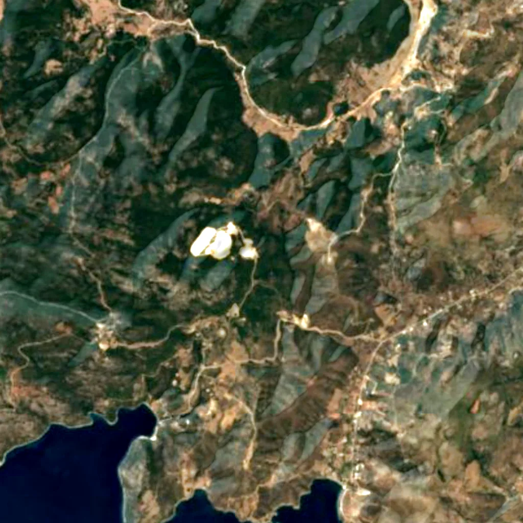 Skyros van boven gezien (Sentinel-2)