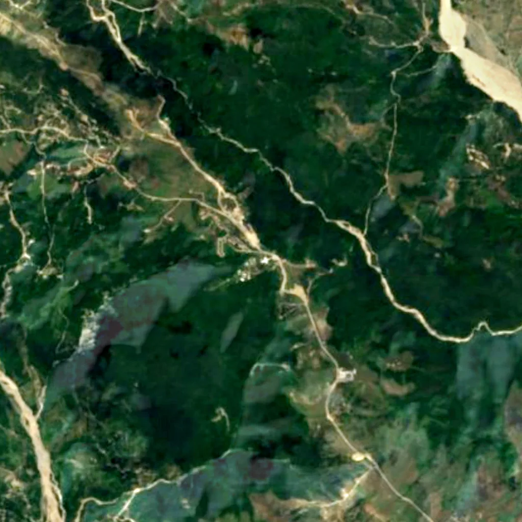 Astrophysikalisches Observatorium Şamaxı von oben gesehen (Sentinel-2)