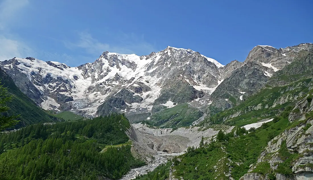 Monte Rosa massif and Belvedere Glacier