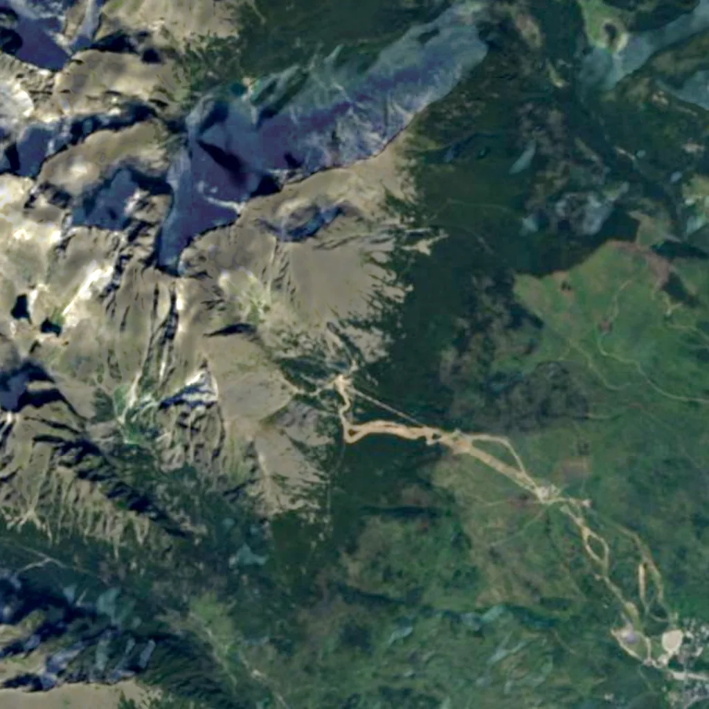 Osservatorio astronomico di Skalnaté Pleso visto dall'alto (Sentinel-2)