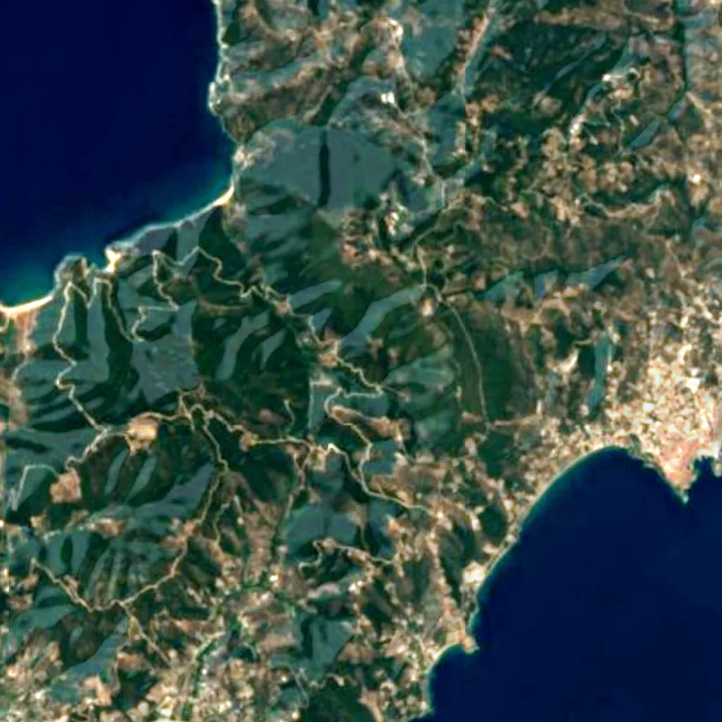 Skiathos seen from above (Sentinel-2)
