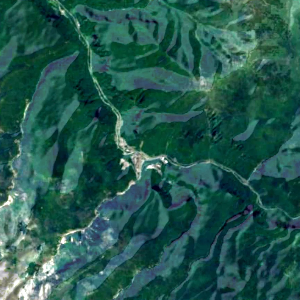 Sounkyo visto dall'alto (Sentinel-2)
