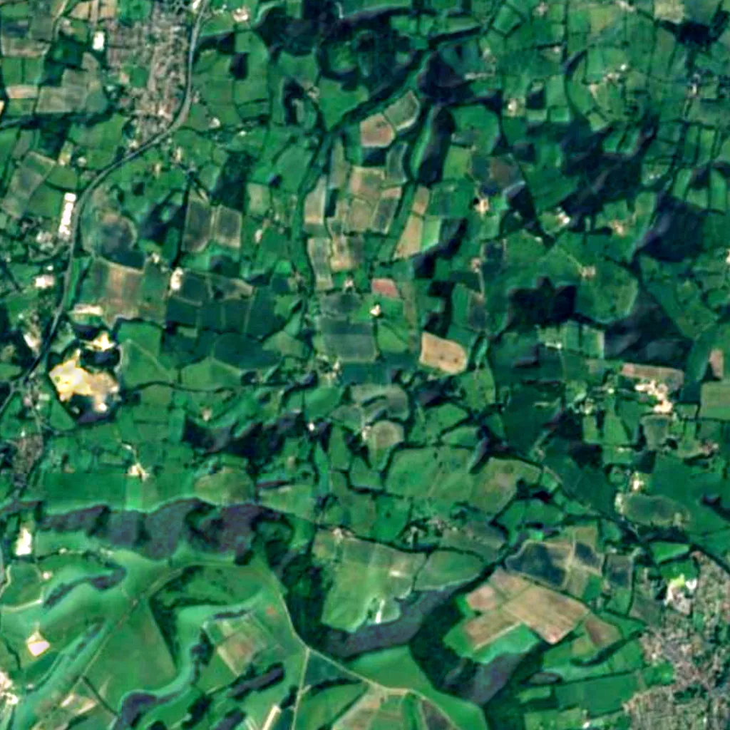 South Downs National Park van boven gezien (Sentinel-2)