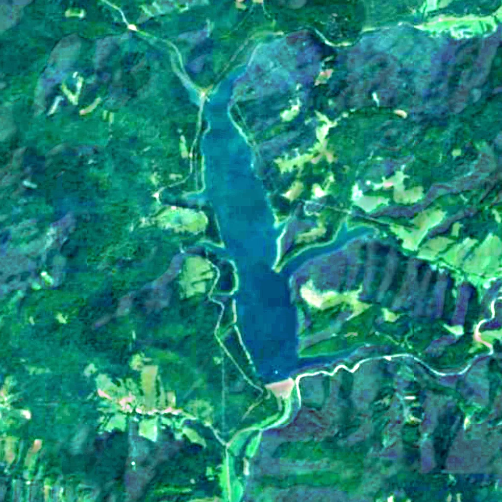 Starina reservoir visto desde arriba (Sentinel-2)
