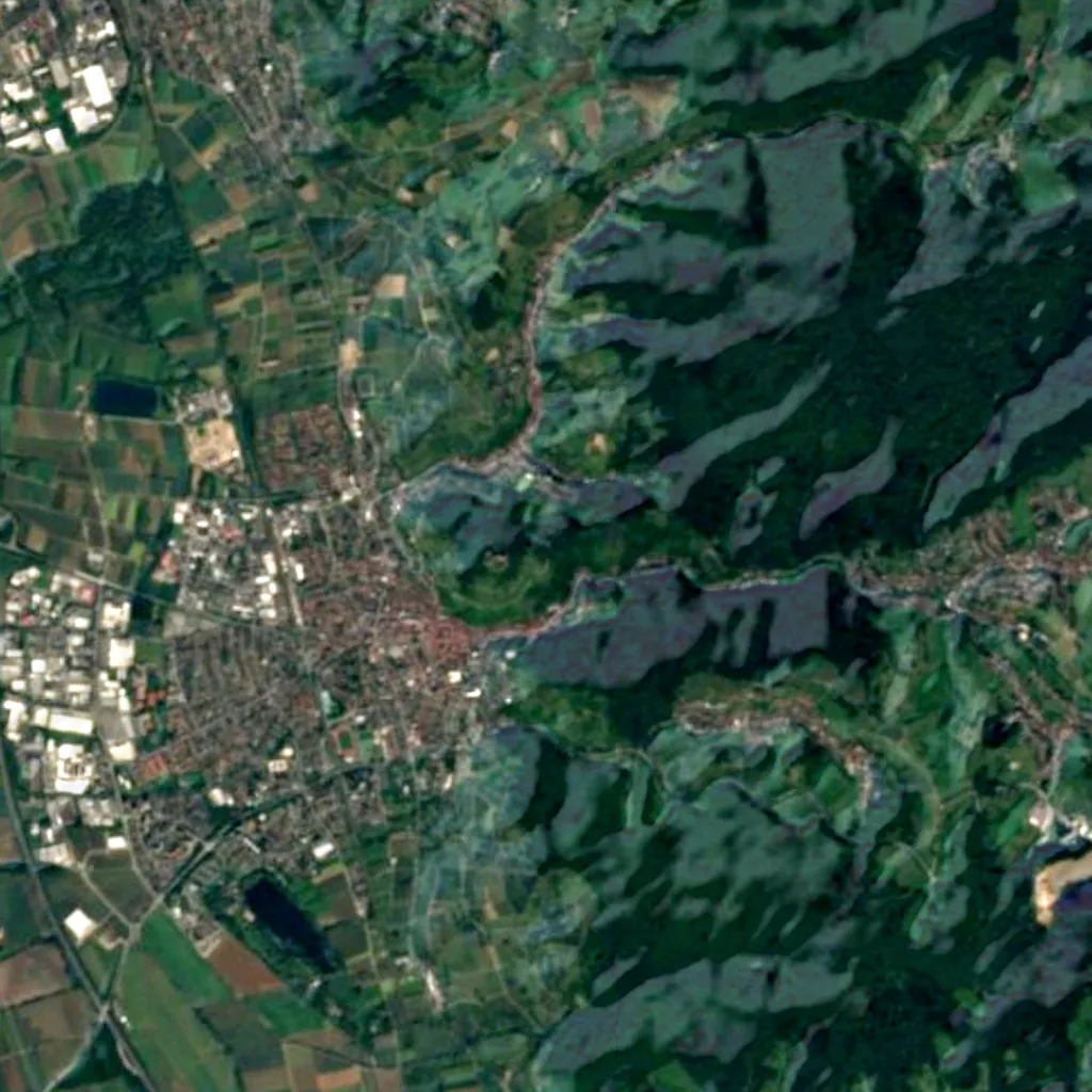 Observatoire de Starkenburg vu d'en haut (Sentinel-2)