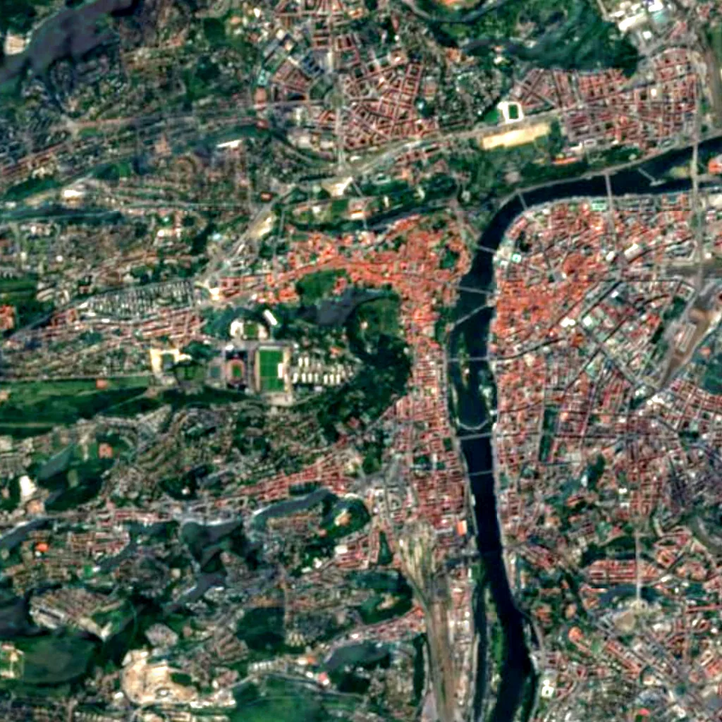 Observatoire Štefánik vu d'en haut (Sentinel-2)